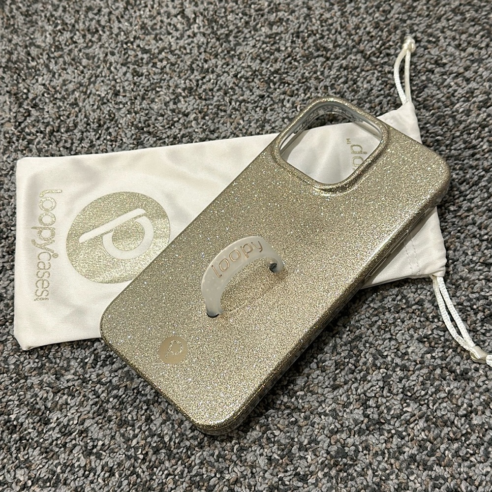 Loopy Cases Champagne Sparkle - iPhone 14 Pro Max - Lefty